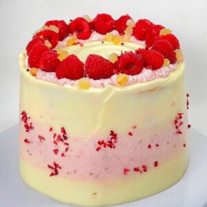 Vegan lemon raspberry cake